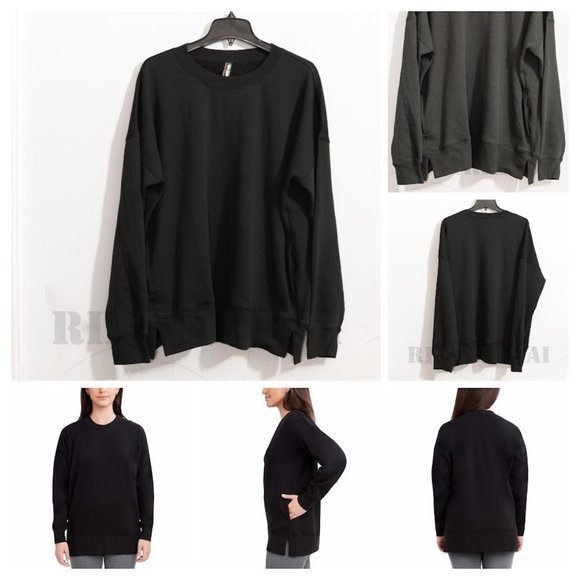 BLACK ‎ Ladies' Cozy top  Crewneck Kirkland Signature - Picture 1 of 8